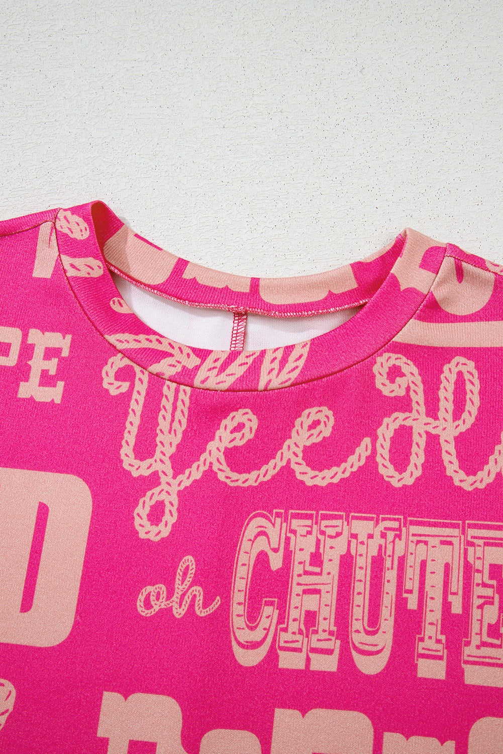 Dark Grey Vintage Letter Print Graphic Loose Tee