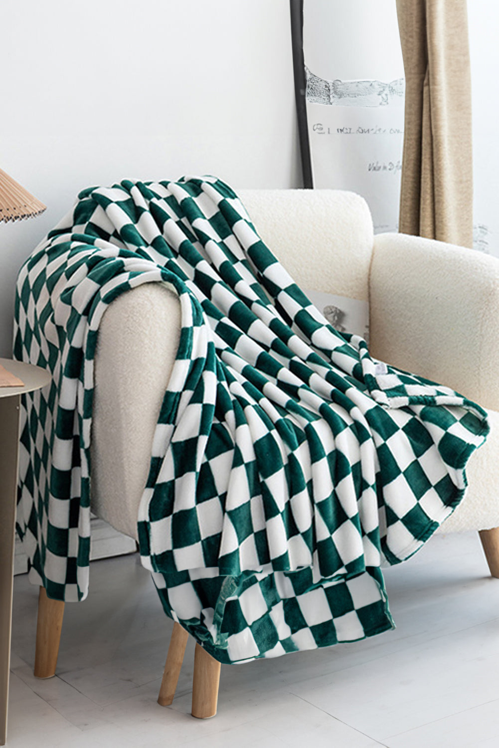 Yellow Checkerboard Printed Soft Throw Blanket