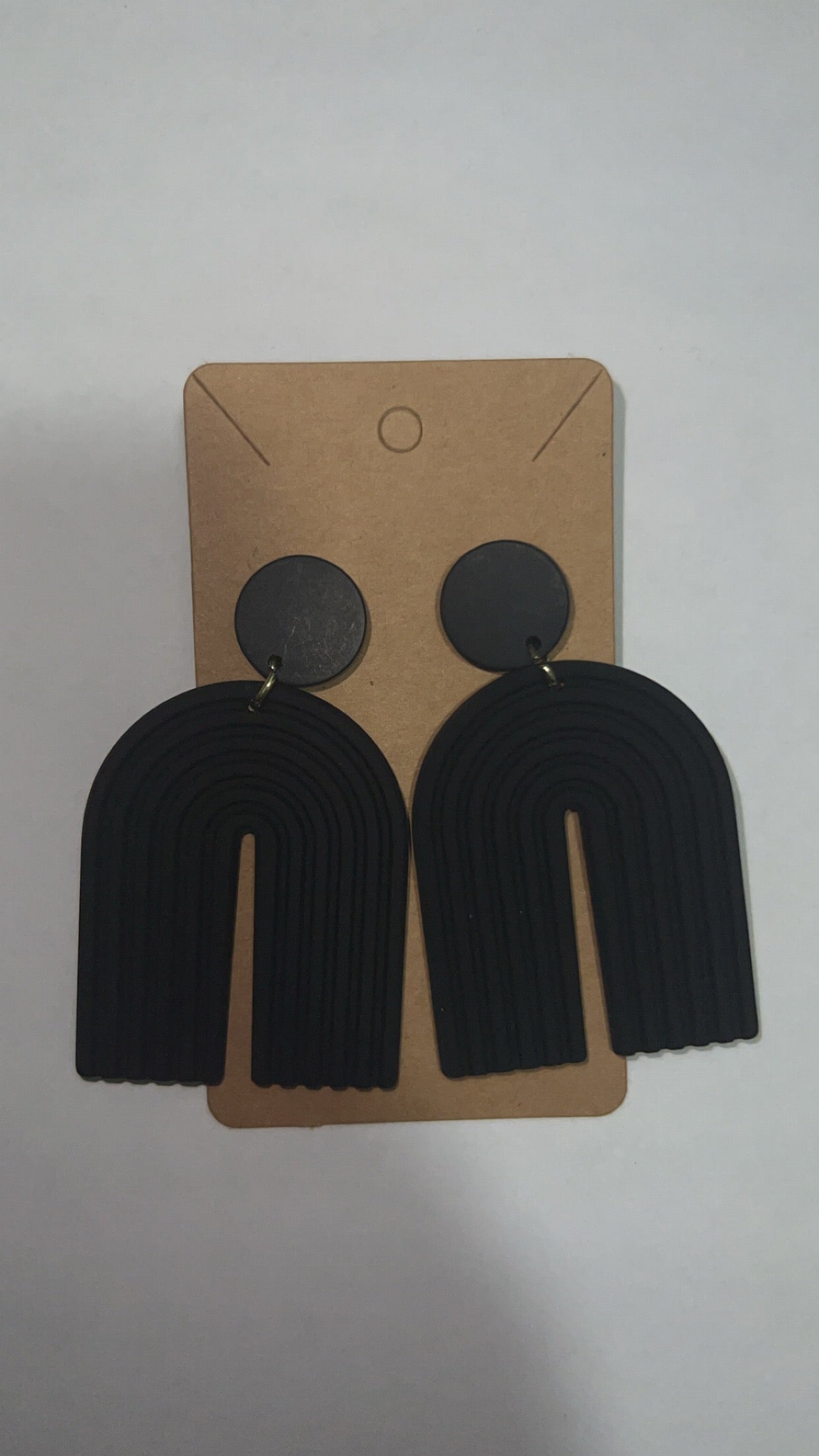 Black U Shaped Earrings