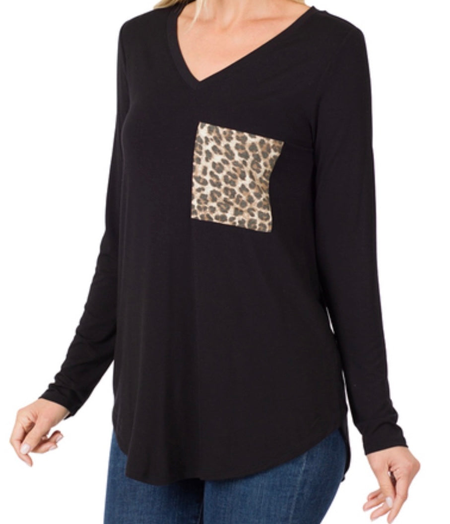 Leopard Pocket Long Sleeve