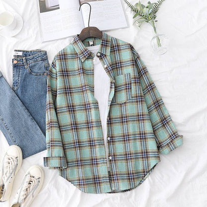 Brushed Plaid Shirt Jacket
