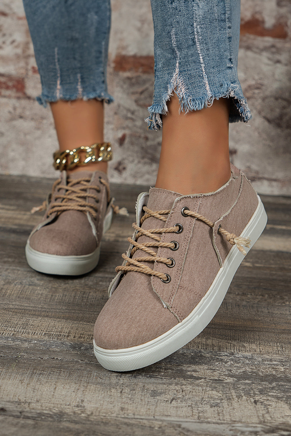 Parchment Criss Cross Slip On Canvas Sneakers