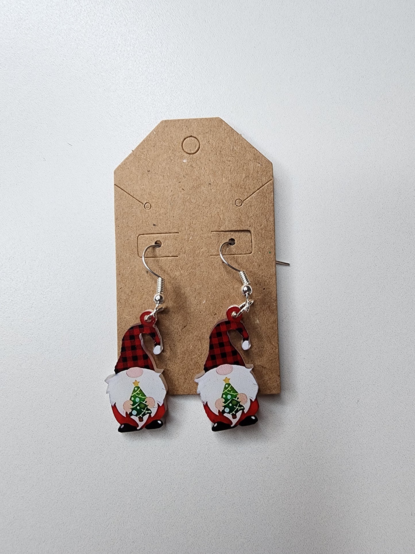 Gnome Holding Tree Earrings