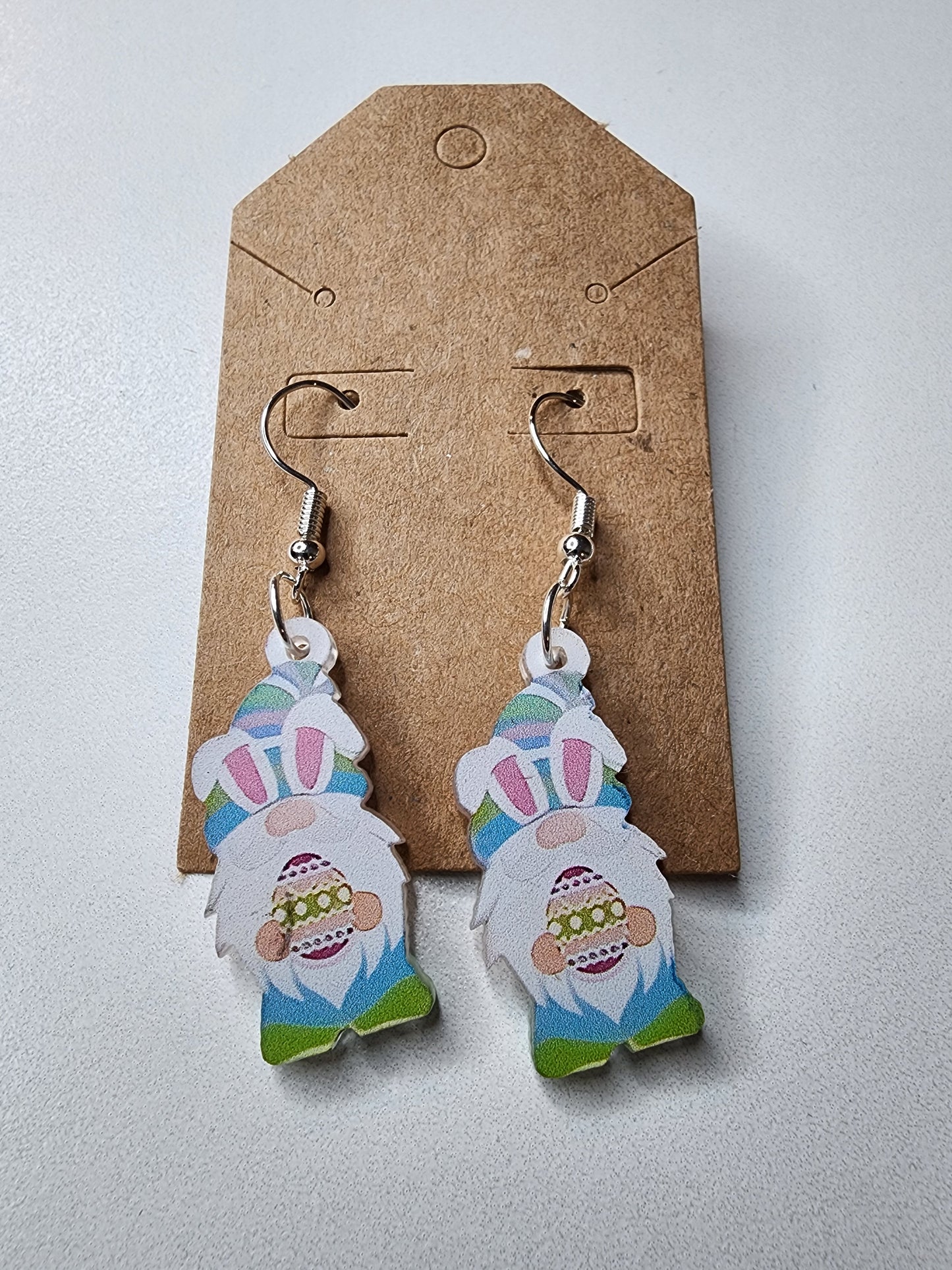 Gnome Holding Egg Earrings