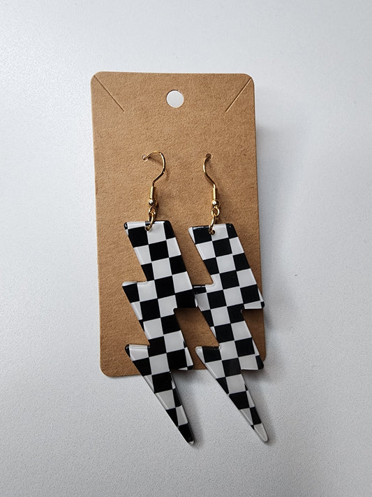 Checkerboard Lightning Earrings