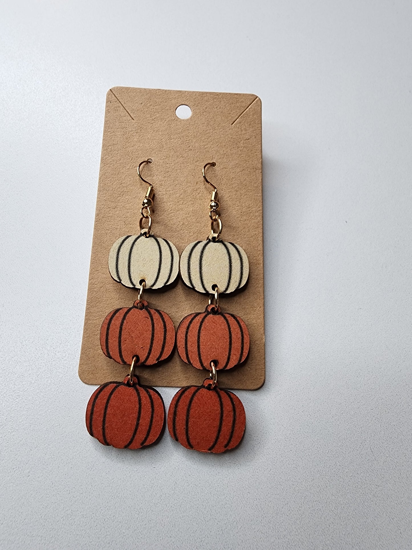 3 Pumpkin Dangle Earrings