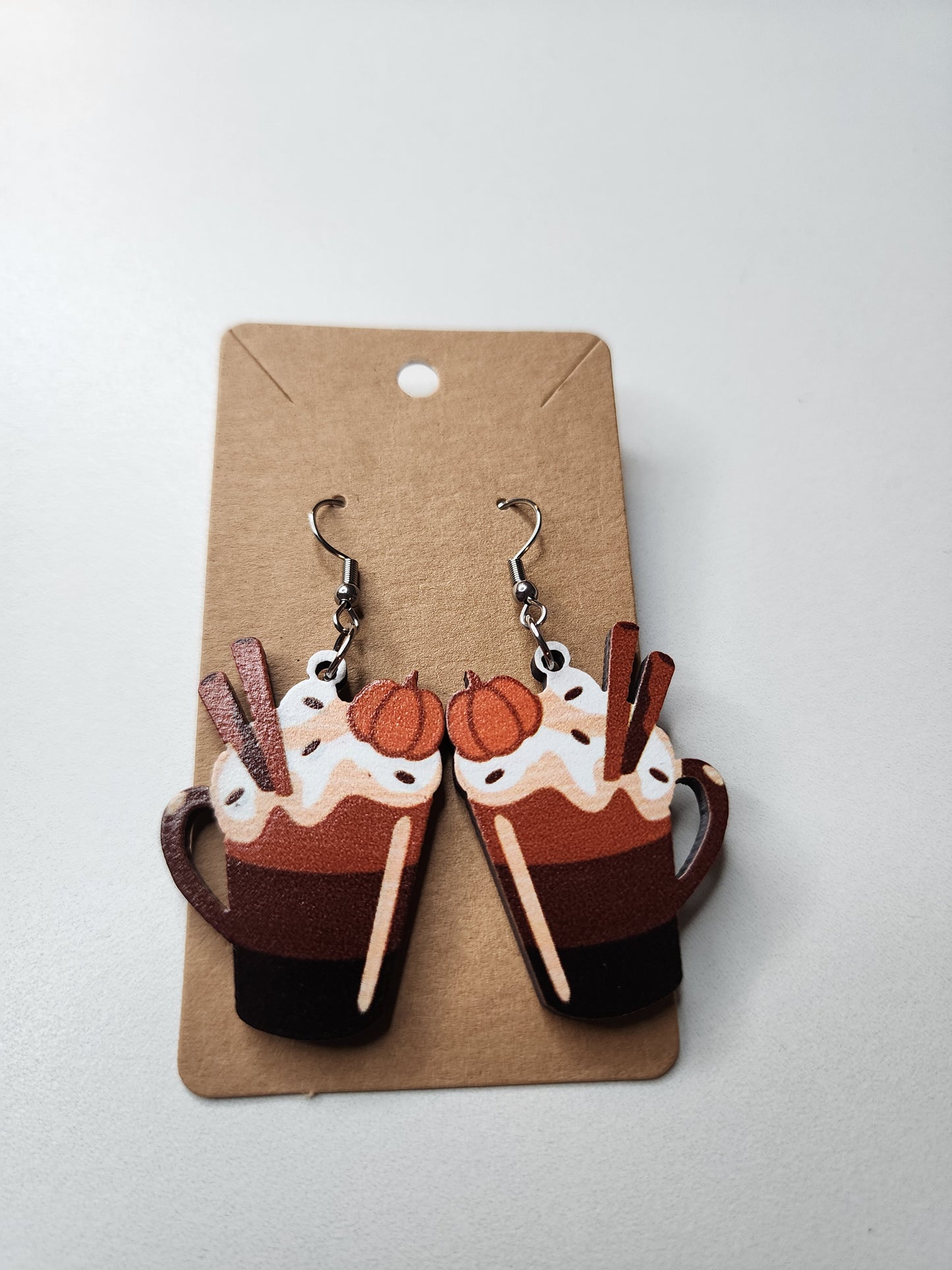 Pumpkin Coffee Dangle Earrings