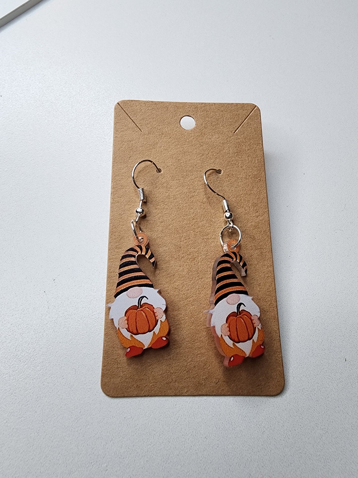 Gnome Holding Pumpkin Earrings