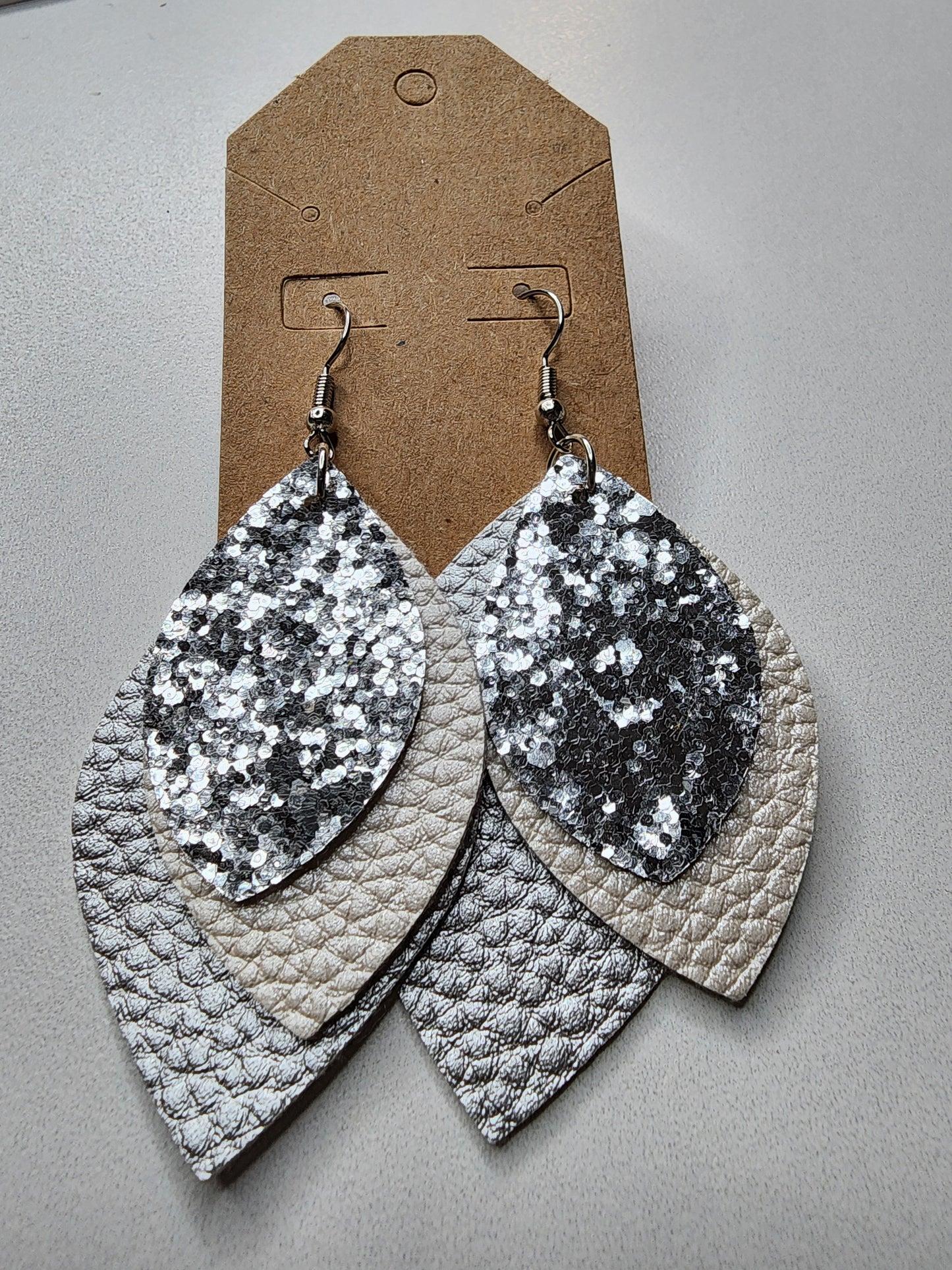 Silver Feathered Earrings