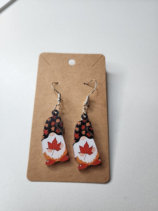 Gnome Holding Leaf Earrings