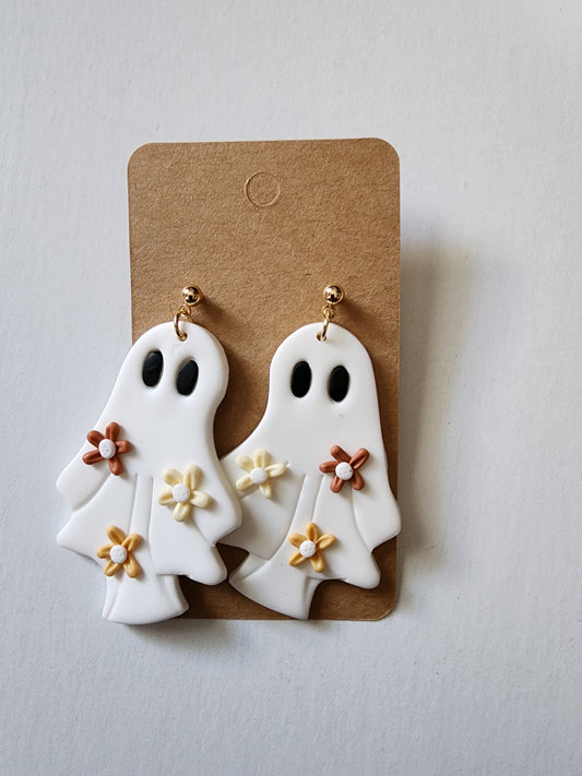 Ghost W/ Flowers Earrings