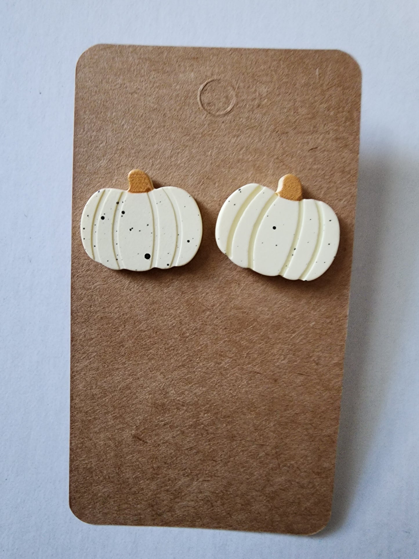 White Pumpkin Stud Earrings