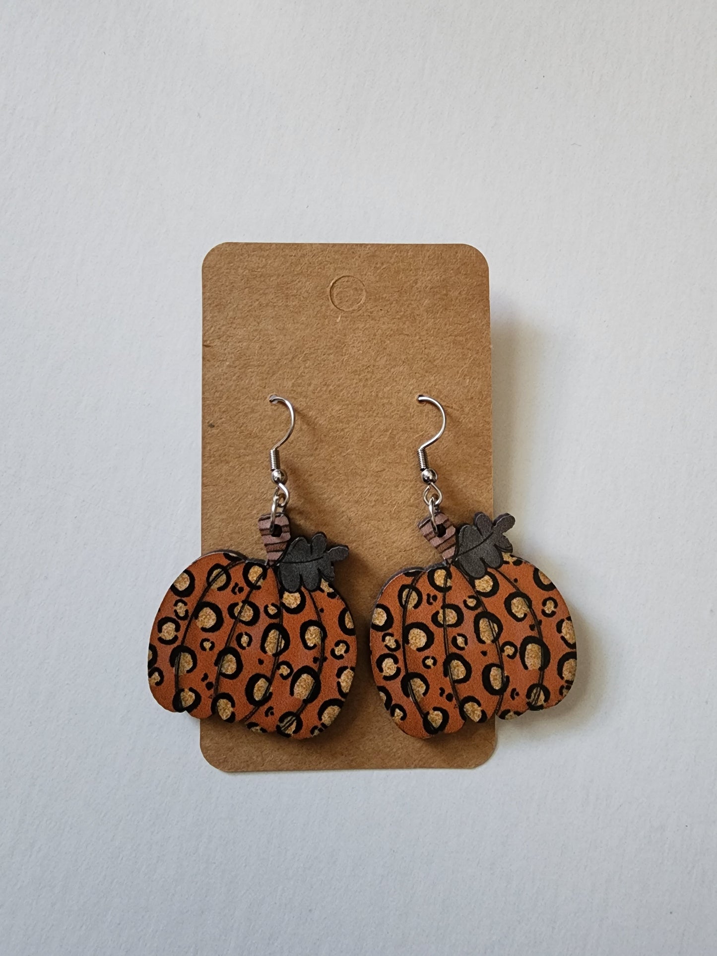 Vintage Leopard Pumpkin Earrings