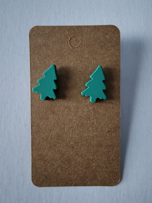 Green Tree Stud Earring