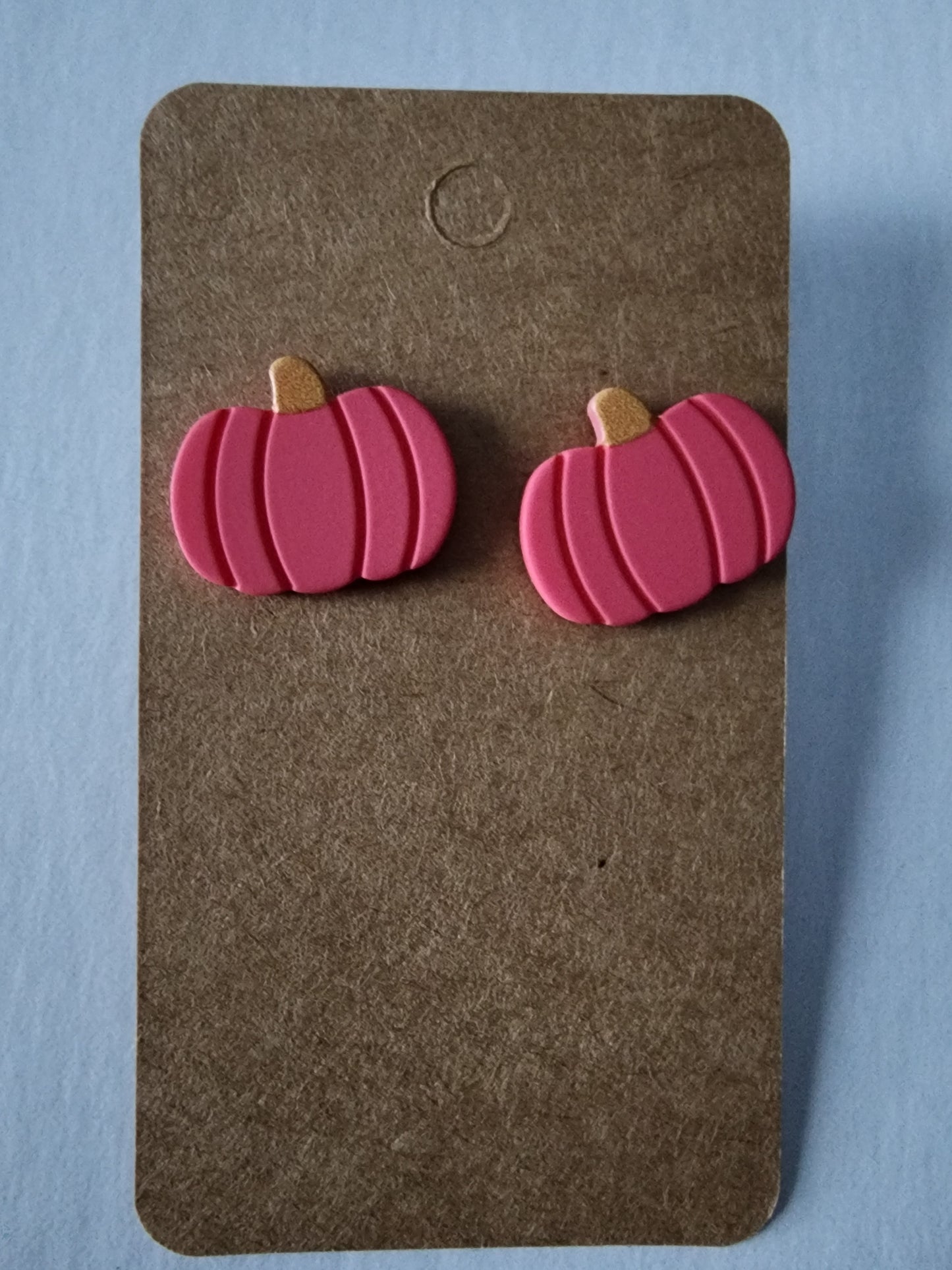 Pink Pumpkin Stud Earring