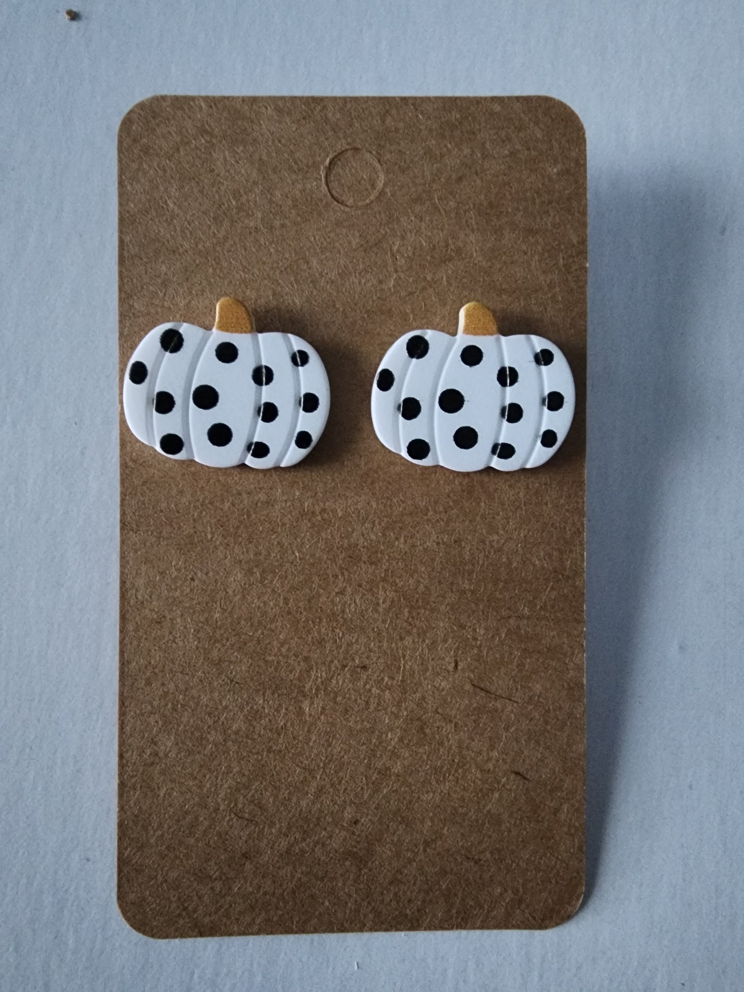 Polka Dot Pumpkin Stud Earring