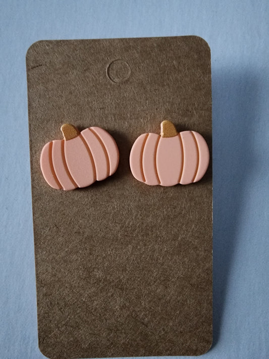 Light Orange Pumpkin Stud Earring