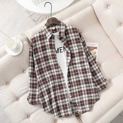 Brushed Plaid Shirt Jacket