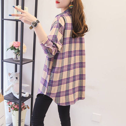 Brushed Plaid Shirt Jacket