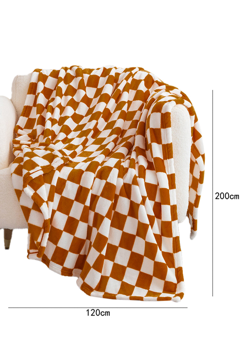 Yellow Checkerboard Printed Soft Throw Blanket