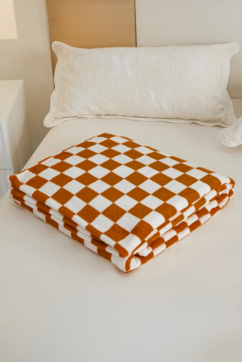 Yellow Checkerboard Printed Soft Throw Blanket