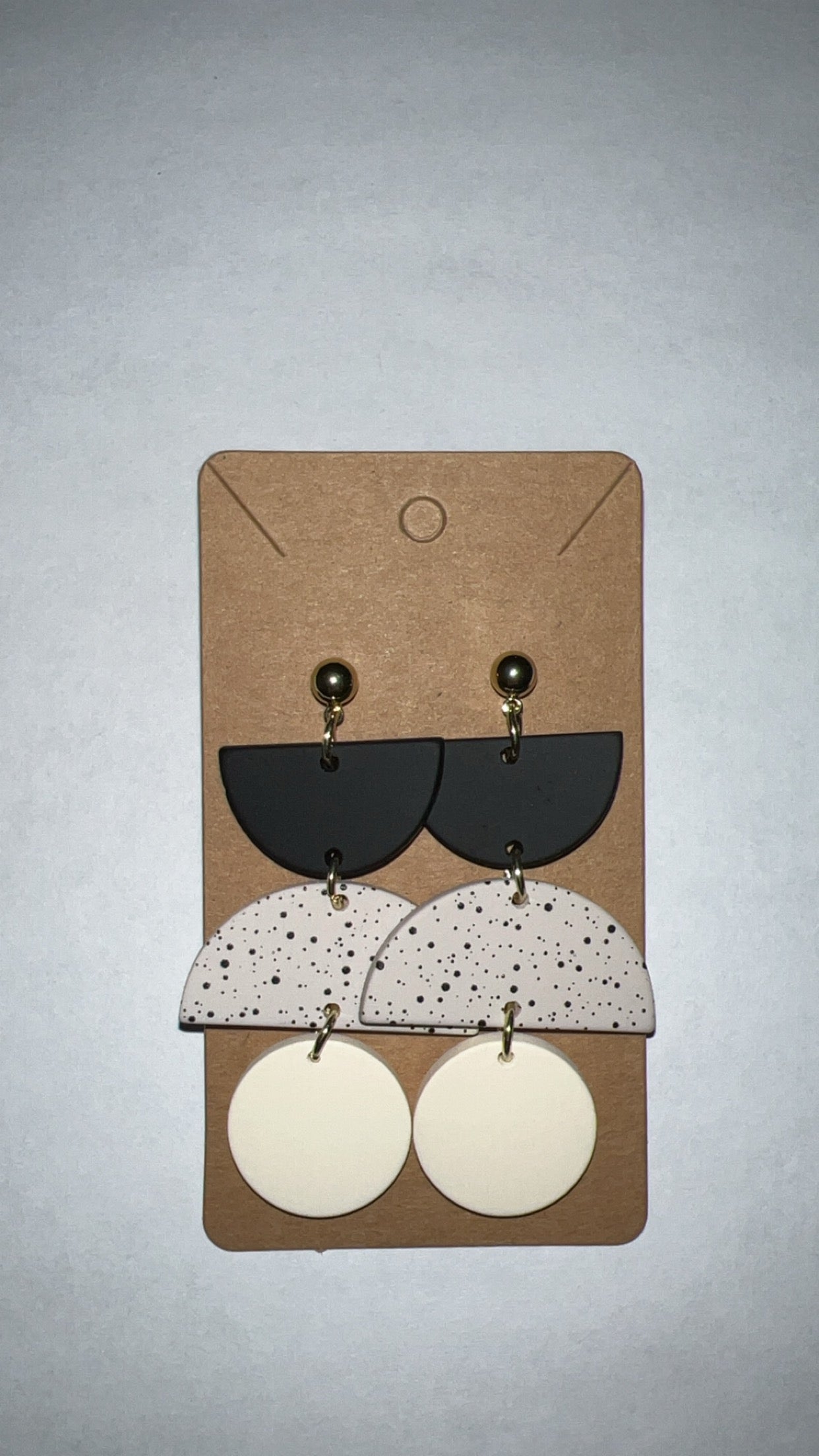 Black, White & Speckled Earrings