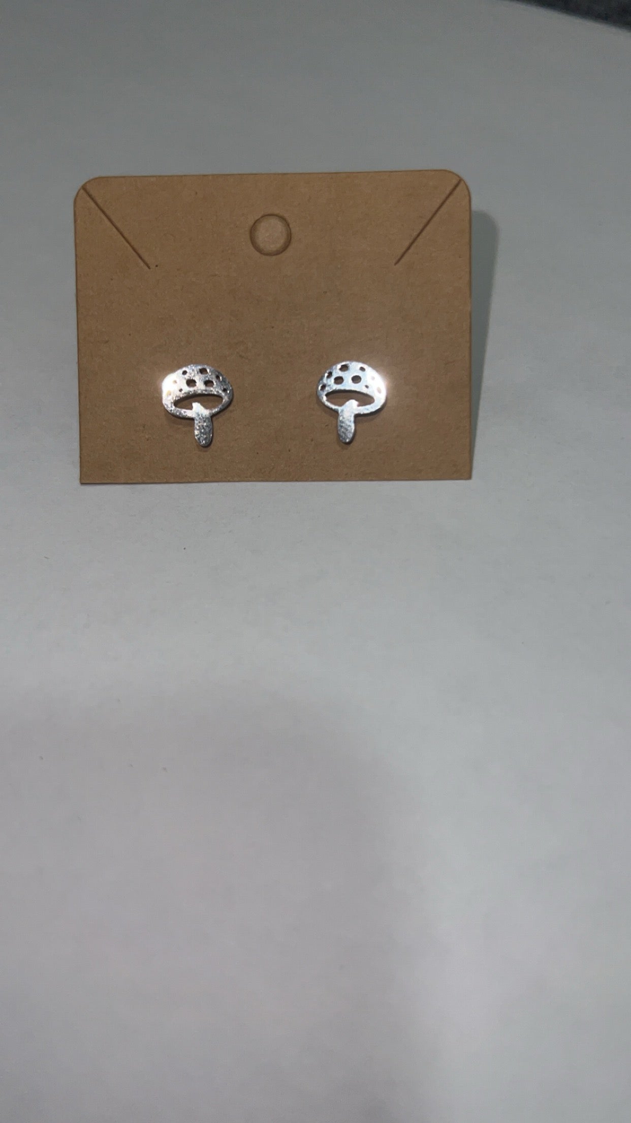 Silver Mushroom Stud Earring