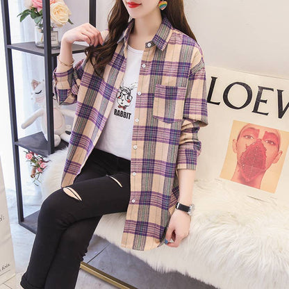 Brushed Plaid Shirt Jacket
