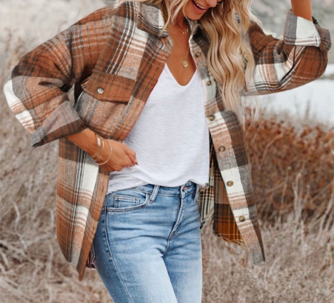 Golden Ember Plaid Shacket