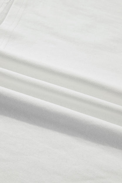 White Plus Size Leopard Bow Embroidered Patch Casual T Shirt