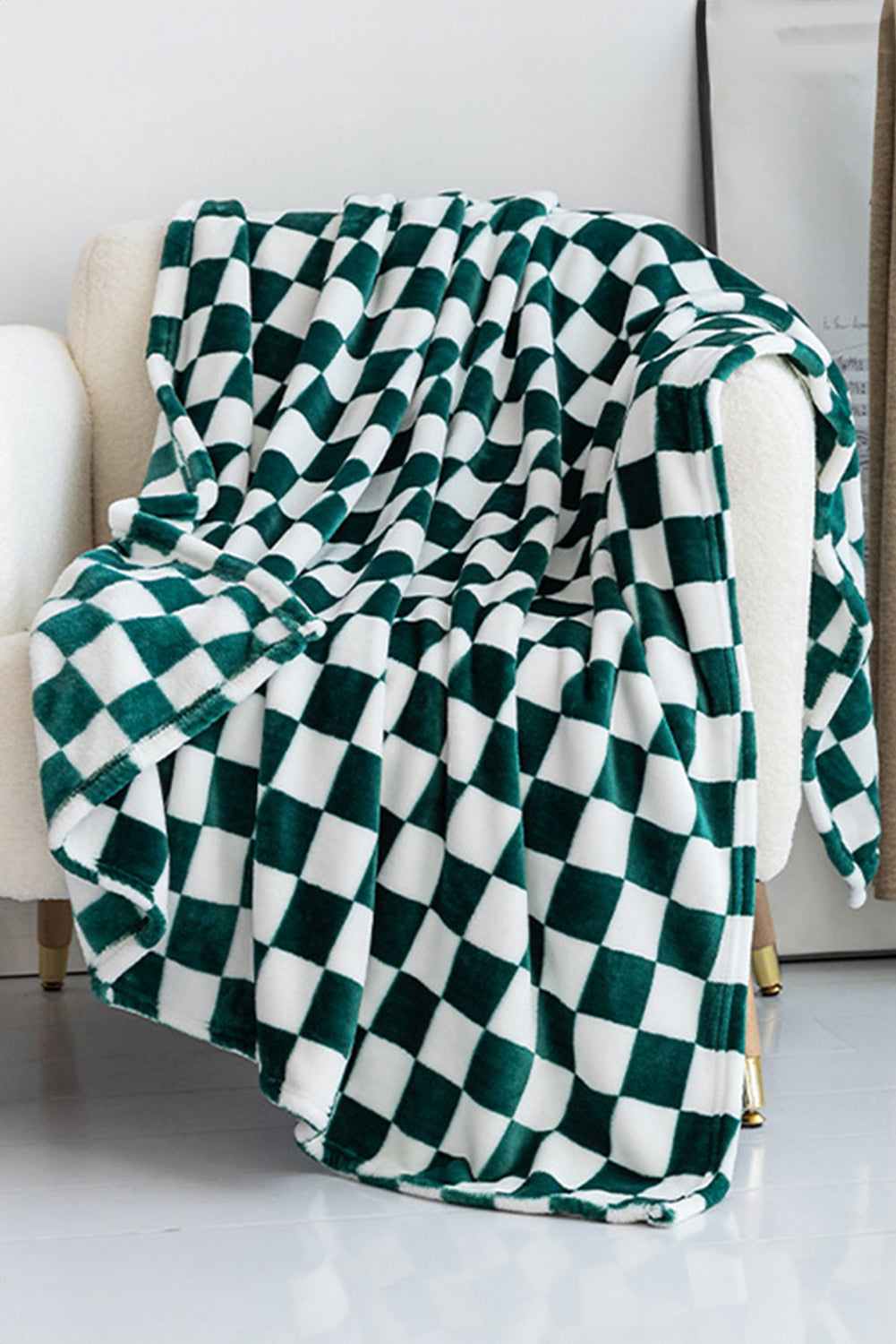 Yellow Checkerboard Printed Soft Throw Blanket