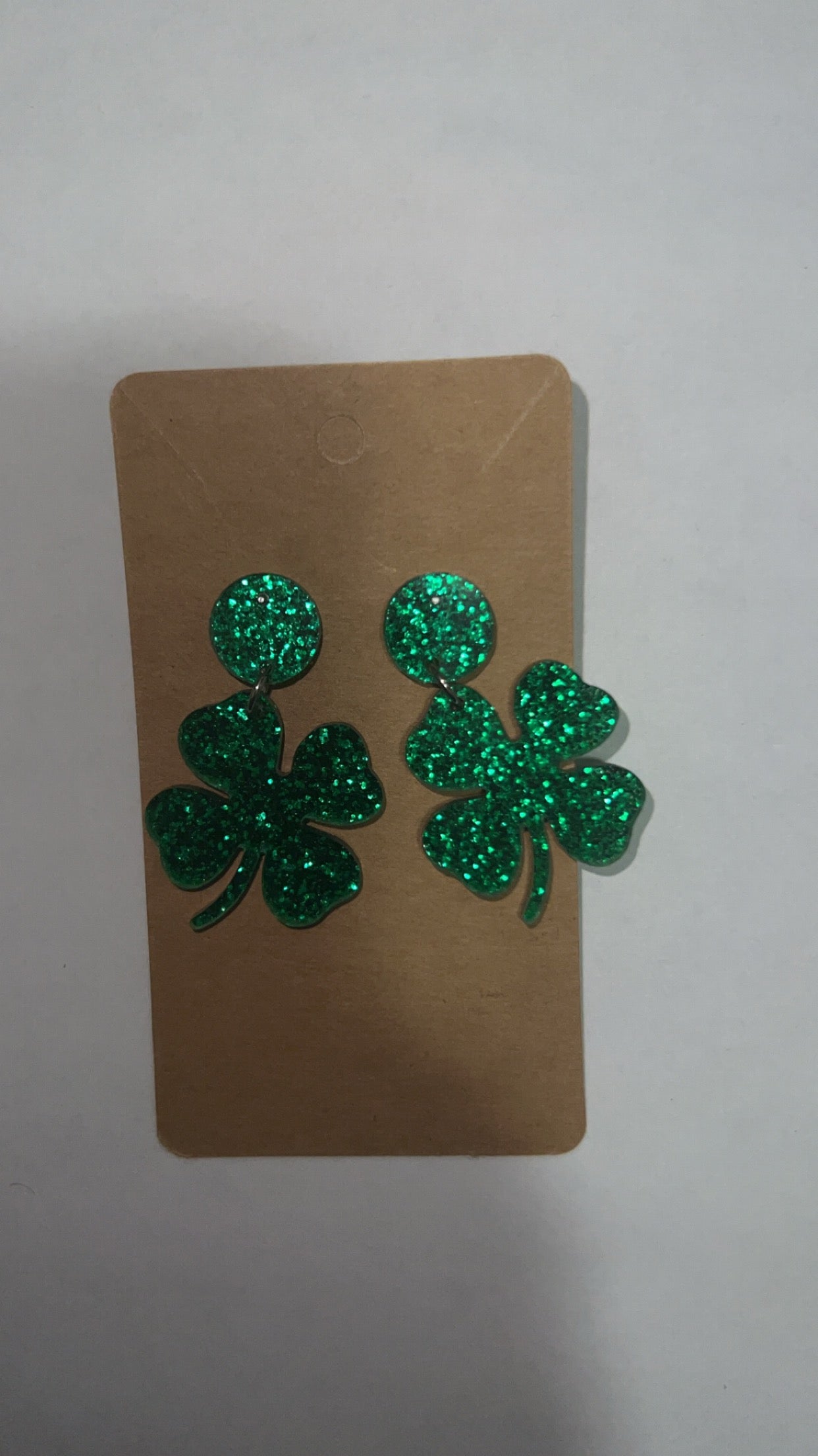 St. Patrick's Day Green Clover Earring