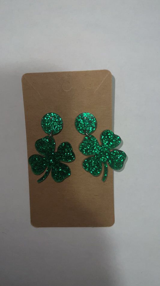 St. Patrick's Day Green Clover Earring