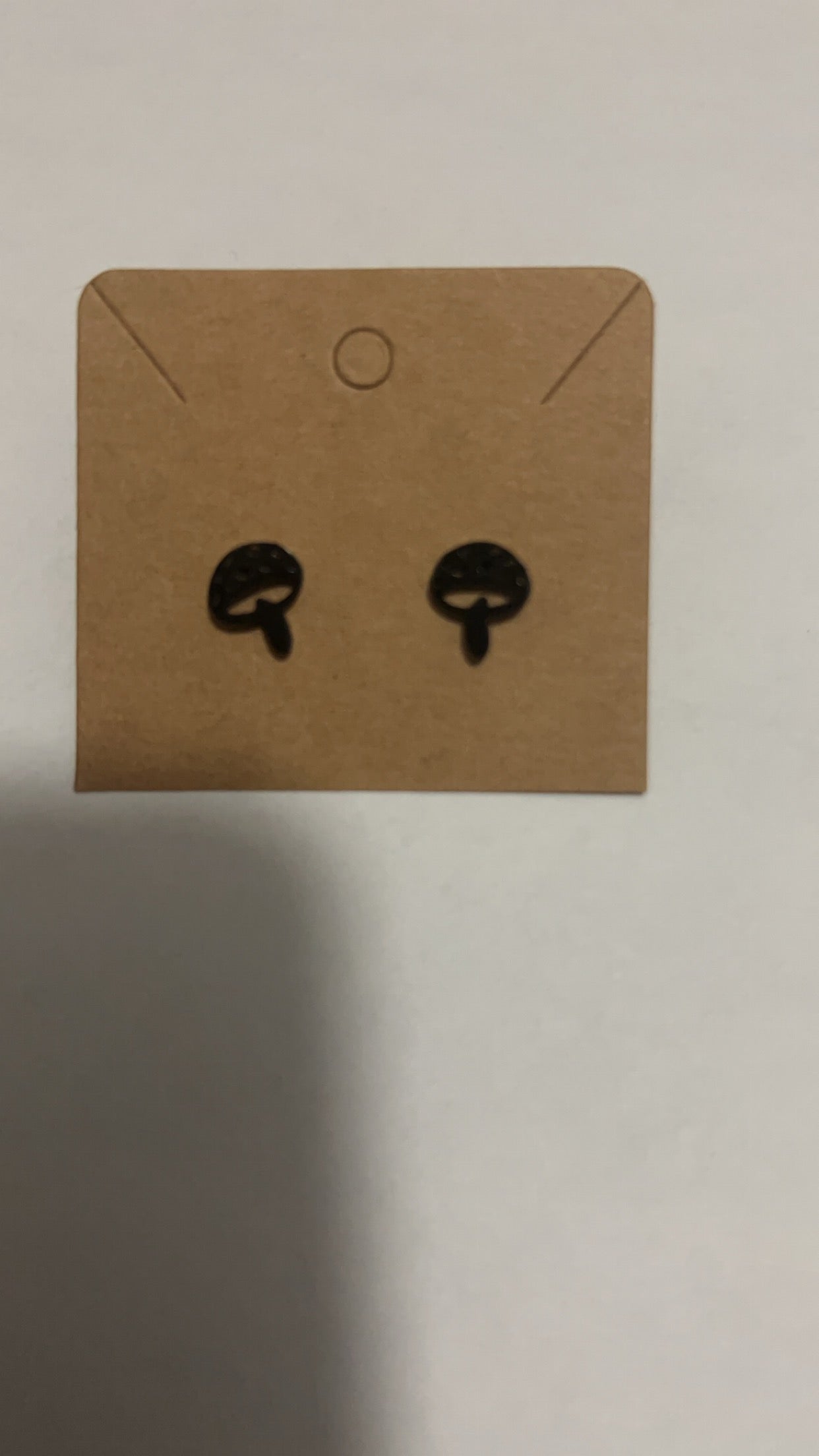 Black Mushroom Stud Earrings