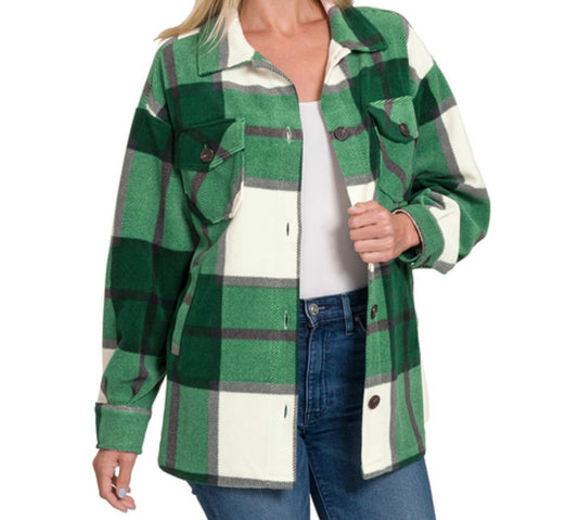 Green Plaid Shacket