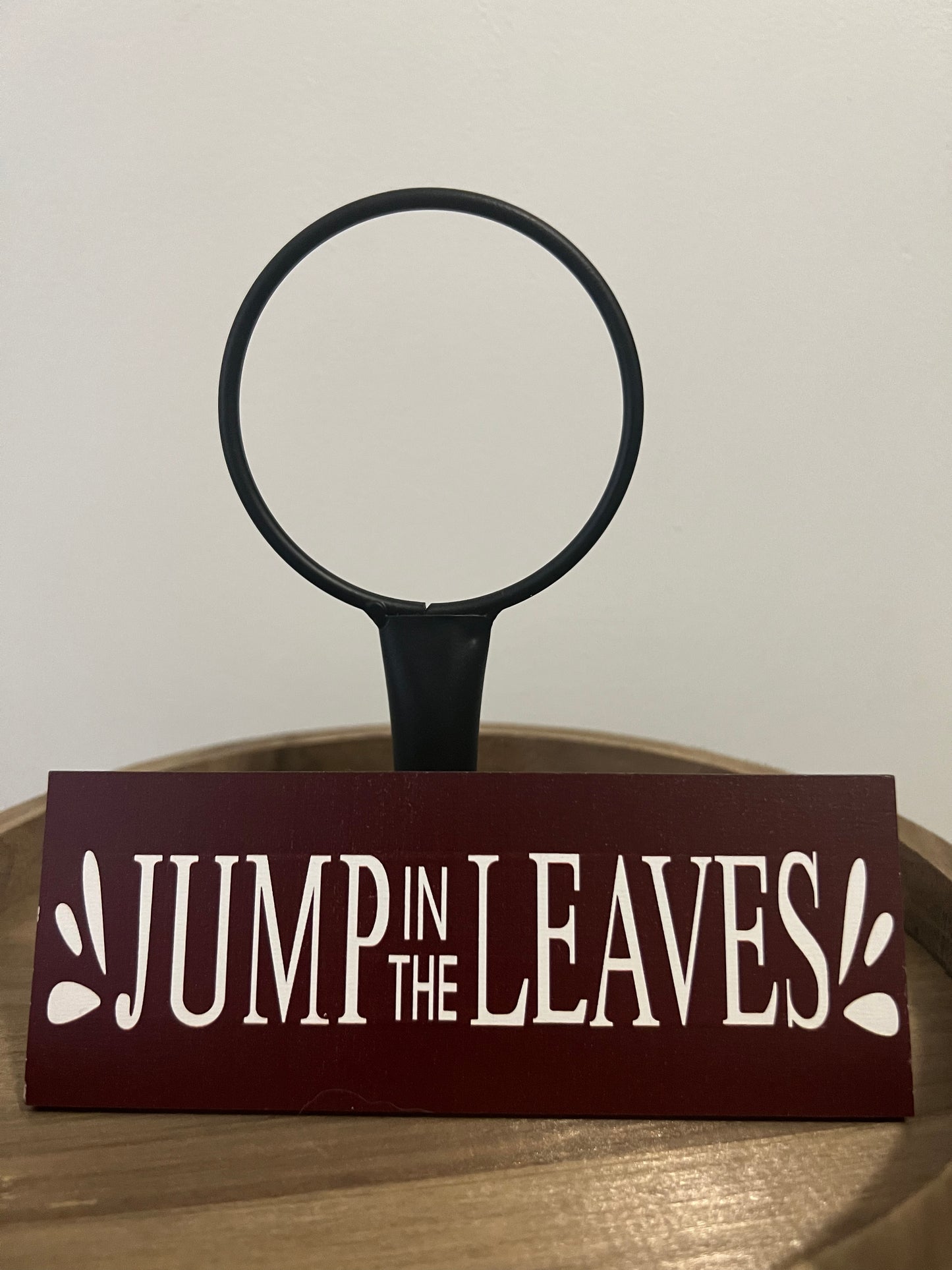 Jump In The Leaves Sign