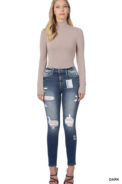 Distressed Skinny Jeans (Dark)
