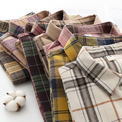 Brushed Plaid Shirt Jacket