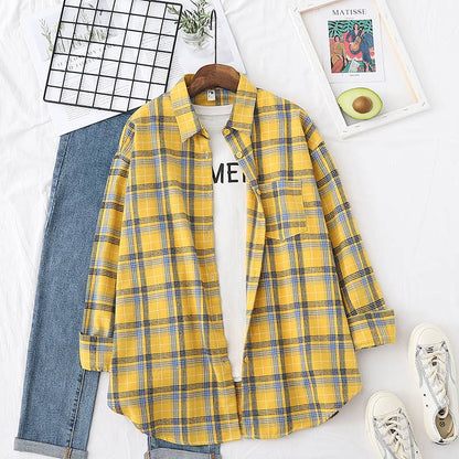 Brushed Plaid Shirt Jacket