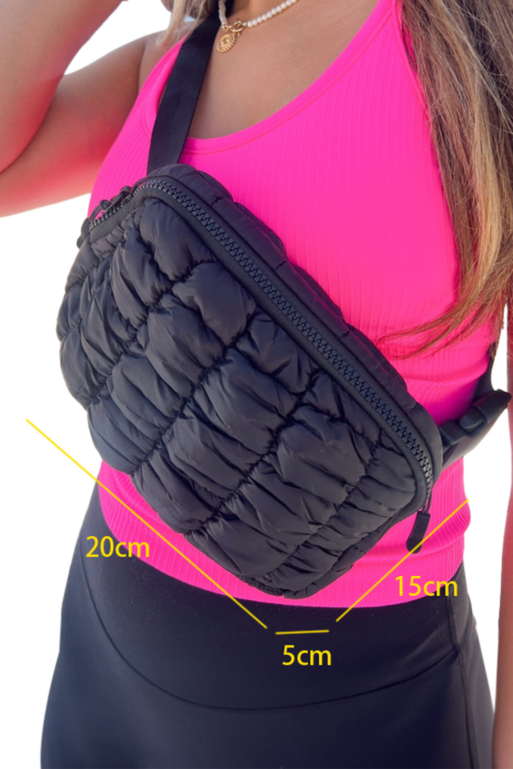 Gray Quilted Puffer Belt Bag Fanny Pack