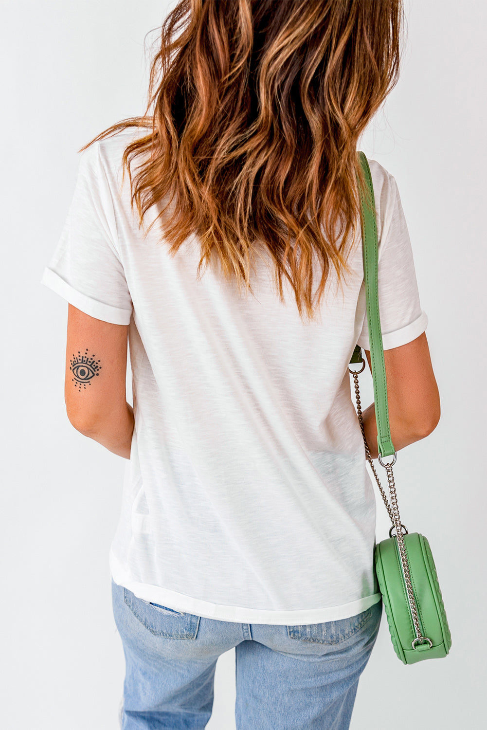 White Sunflower Boots Cotton Blend Graphic Tee