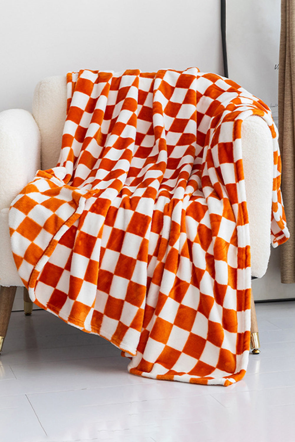 Yellow Checkerboard Printed Soft Throw Blanket