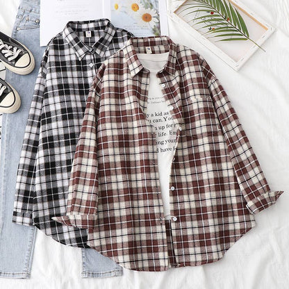 Brushed Plaid Shirt Jacket