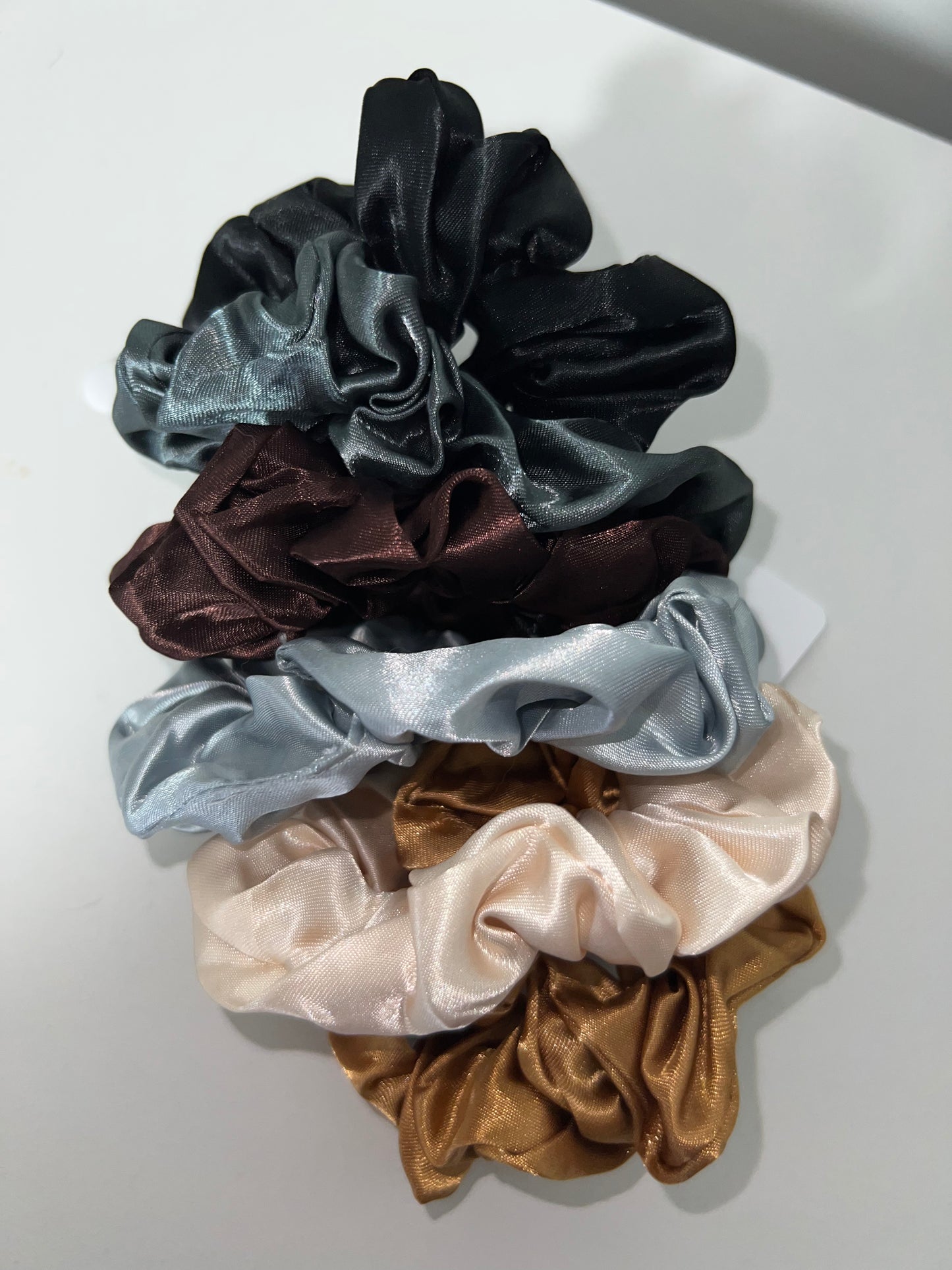 Satin Hair Scrunchies (6 per pack)