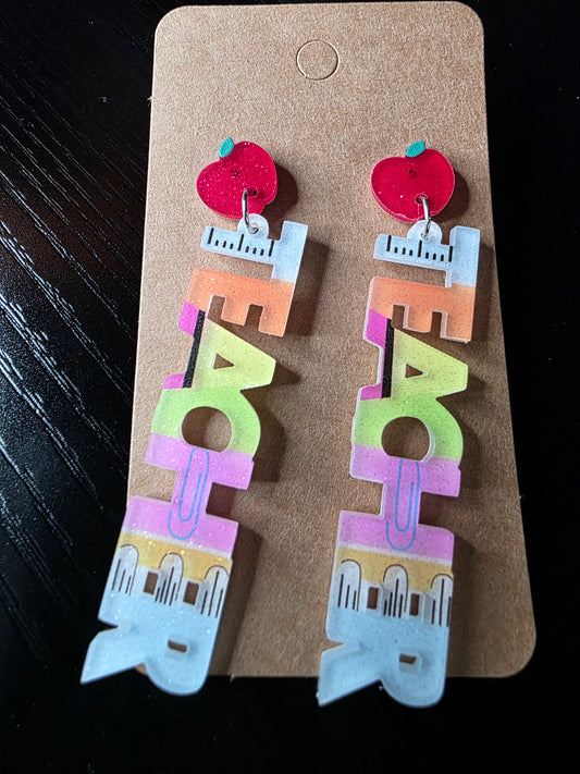 Best Teacher Apples Earrings