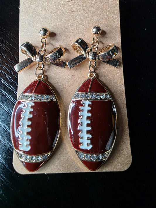 Sideline Bow Touchdown Earrings