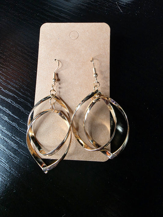 Golden Twist Hoops Earrings